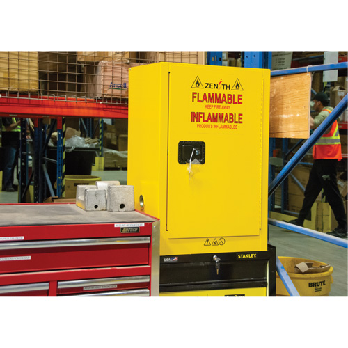 Flammable Storage Cabinet, 12 gal., 1 Door, 23" W x 35" H x 18" D St. Lawrence Industrial & Safety Supply