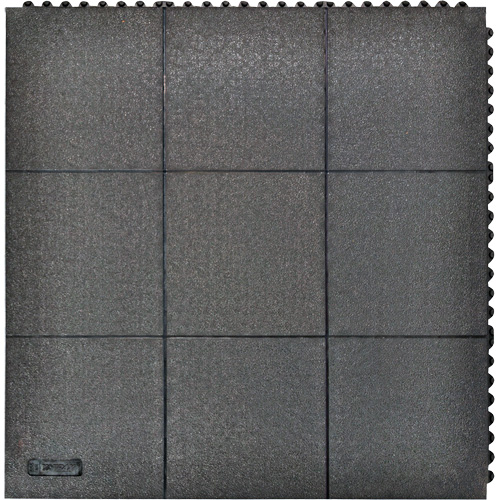 Tapis antifatigue &agrave; imbrication Cushion-Ease, Rugueux, 3' x 3' x 3/4", Noir, Caoutchouc naturel St. Lawrence Industrial & Safety Supply
