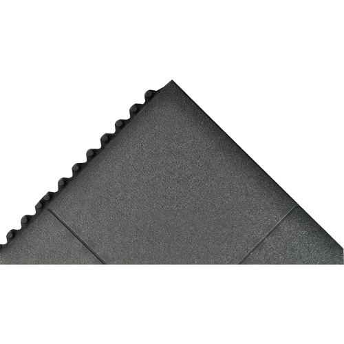Tapis antifatigue &agrave; imbrication Cushion-Ease, Rugueux, 3' x 3' x 3/4", Noir, Caoutchouc naturel St. Lawrence Industrial & Safety Supply