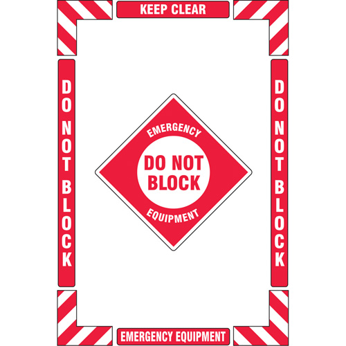 Trousse de marquage du sol ?Emergency Equipment? (&eacute;quipement durgence), Adh&eacute;sif, Anglais avec pictogramme St. Lawrence Industrial & Safety Supply