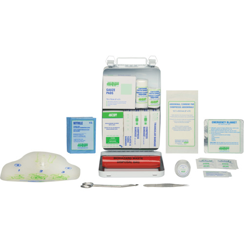 Basic 16 Unit First Aid Kit, Meets CSA Z1220-17 Type 2 Low-Risk Environment, Small (2-25 Workers) St. Lawrence Industrial & Safety Supply
