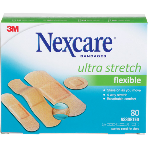 Nexcare Ultra Stretch Bandages, Assorted, Plastic, Non-Sterile St. Lawrence Industrial & Safety Supply