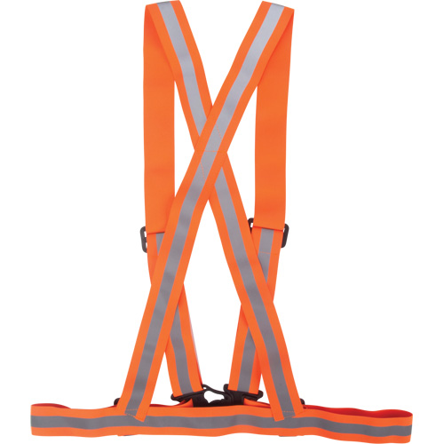 Traffic Harness, High Visibility Orange, Silver Reflective Colour, Medium St. Lawrence Industrial & Safety Supply