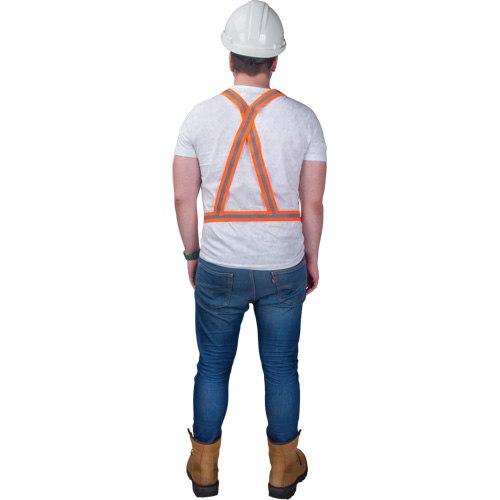 Traffic Harness, High Visibility Orange, Silver Reflective Colour, Medium St. Lawrence Industrial & Safety Supply