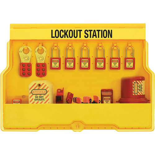 Station de cadenassage dappareils &eacute;lectriques de qualit&eacute; sup&eacute;rieure, Cadenas Thermoplastique, Capacit&eacute; de 16, Cadenas Compris St. Lawrence Industrial & Safety Supply