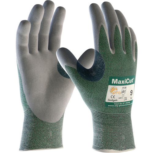 Gants en tissu technique r&eacute;sistant aux coupures ATG MaxiCut, Taille Grand, Calibre 15, Rev&ecirc;tement Nitrile, Enveloppe en Fil technique, ASTM ANSI niveau A2/EN 388 niveau 3/EN 388 niveau B St. Lawrence Industrial & Safety Supply