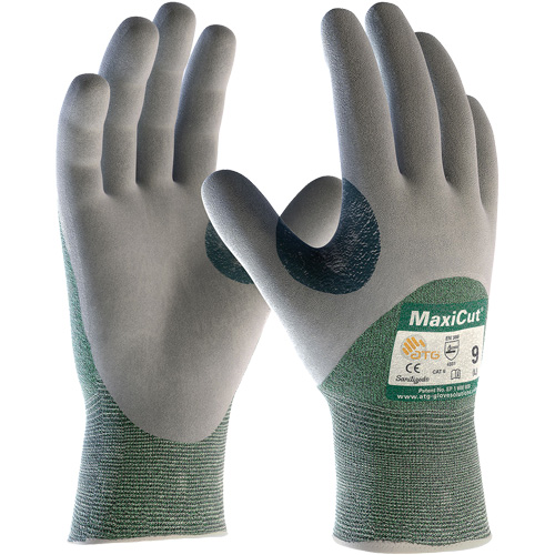 Gants en tissu technique r&eacute;sistant aux coupures ATG MaxiCut, Taille Grand, Calibre 15, Rev&ecirc;tement Nitrile, Enveloppe en Fil technique, ASTM ANSI niveau A2/EN 388 niveau 3/EN 388 niveau B St. Lawrence Industrial & Safety Supply