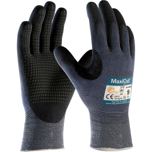 Gants ATG MaxiCut Ultra DT, Taille Grand, Calibre 15, Rev&ecirc;tement Nitrile, Enveloppe en Fil technique, ASTM ANSI niveau A3/EN 388 niveau 5/EN 388 niveau C St. Lawrence Industrial & Safety Supply