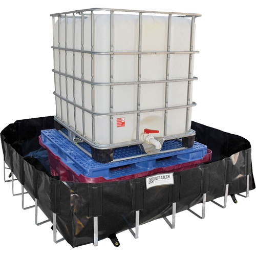 Berme de confinement des d&eacute;versements Ultra-IBC Berm, Capacit&eacute; 400 gal. US, 6' la x 6' lo x 18" h, Support en L St. Lawrence Industrial & Safety Supply