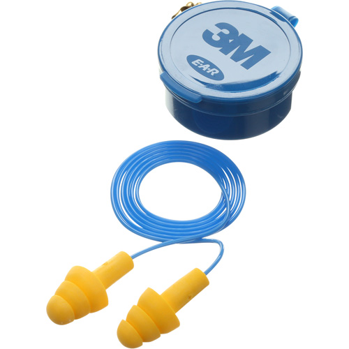 Bouchons d'oreilles pr&eacute;moul&eacute;s E-A-R Ultrafit, Avec cordon, Paire - Boîtier en plastique, 25 dB NRR, Taille unique St. Lawrence Industrial & Safety Supply