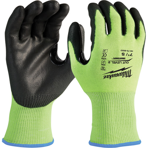 Gants haute visibilit&eacute; r&eacute;sistant aux coupures, Taille Petit, Calibre 15, Rev&ecirc;tement Nitrile/Polyur&eacute;thane, Enveloppe en Poly&eacute;thyl&egrave;ne, ANSI/ISEA 105 niveau 2 St. Lawrence Industrial & Safety Supply