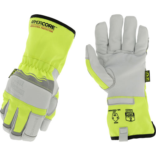 Gants de protection haute visibilit&eacute; contre les &eacute;pingles, Taille Petit, Rev&ecirc;tement Polyur&eacute;thane, Enveloppe en DuraHide, ASTM ANSI niveau A5 St. Lawrence Industrial & Safety Supply