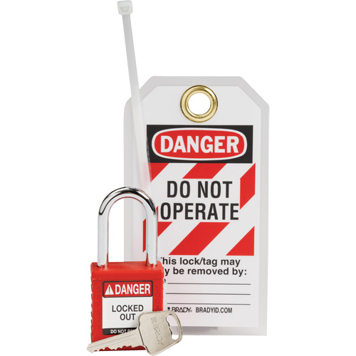 Trousse de cadenassage et d&eacute;tiquetage de s&eacute;curit&eacute; en nylon, 3 composants compris St. Lawrence Industrial & Safety Supply