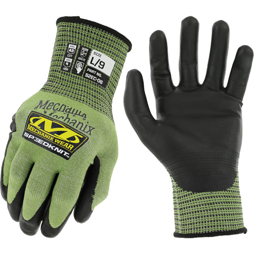 Speedknit S2EC06 Cut-Resistant Gloves, Size Small/7, 18 Gauge, Urethane Coated, HPPE/Tungsten Shell, ASTM ANSI Level A4/EN 388 Level D St. Lawrence Industrial & Safety Supply
