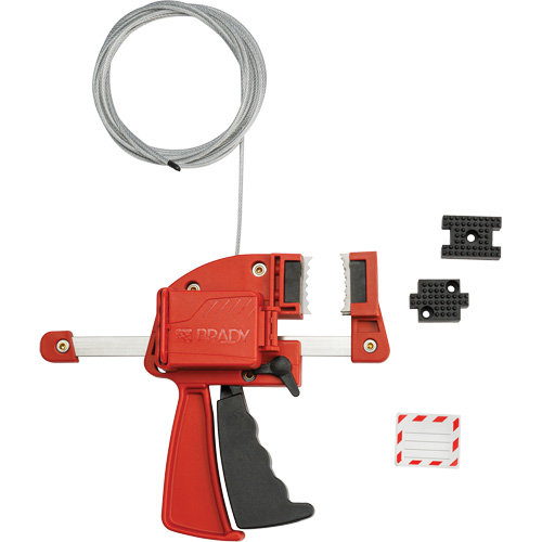 Verrou de c&acirc;ble &agrave; pince rouge, Longueur de 8' St. Lawrence Industrial & Safety Supply