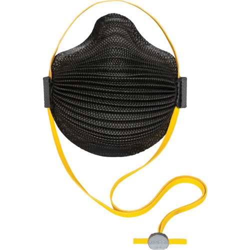 Masques jetables AirWave de la s&eacute;rie M noirs avec SmartStrap et bride compl&egrave;te en mousse, N95, Certifi&eacute; NIOSH, Moyen/grand St. Lawrence Industrial & Safety Supply