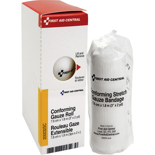 SmartCompliance&reg; Refill Conforming Stretch Gauze Bandage, Roll, 6' L x 3" W, Sterile, Medical Device Class 1 St. Lawrence Industrial & Safety Supply