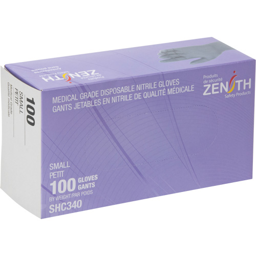 Gants jetables de calibre m&eacute;dical, Petit, Nitrile, 6 mils, Sans poudre, Noir, Classe 2 St. Lawrence Industrial & Safety Supply
