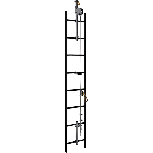 Syst&egrave;me de s&eacute;curit&eacute; verticale &agrave; c&acirc;ble Lad-Saf, Acier inoxydable St. Lawrence Industrial & Safety Supply