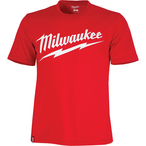 Chandail &agrave; manches courtes tr&egrave;s r&eacute;sistant avec logo Milwaukee, Hommes, Petit, Rouge St. Lawrence Industrial & Safety Supply