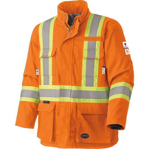 5533 Manteau de s&eacute;curit&eacute; ignifuge, Petit, Orange haute visibilit&eacute;, 58 cal/cm² St. Lawrence Industrial & Safety Supply