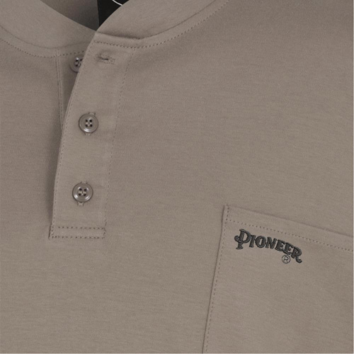 331 Chandail Henley en tricot interlock ignifuge, Petit, Beige St. Lawrence Industrial & Safety Supply