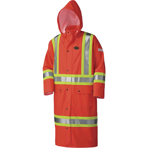 5896 Manteau long imperm&eacute;able et ignifuge, Petit, Orange haute visibilit&eacute; St. Lawrence Industrial & Safety Supply