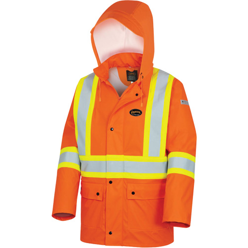 5892PKT Veste de s&eacute;curit&eacute; imperm&eacute;able &agrave; haute visibilit&eacute; ignifuge, T-petit, Orange haute visibilit&eacute; St. Lawrence Industrial & Safety Supply
