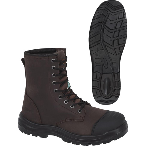 1028 Bottes de travail 8" marron, Cuir, Embout Acier, Taille 10 St. Lawrence Industrial & Safety Supply