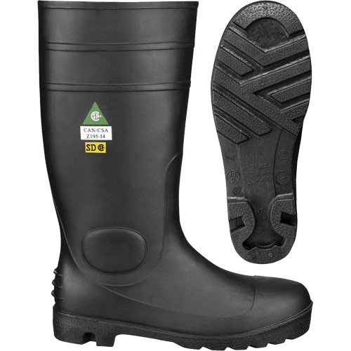 1022 Safety Boots, PVC, Steel Toe, Size 10, Puncture Resistant Sole St. Lawrence Industrial & Safety Supply