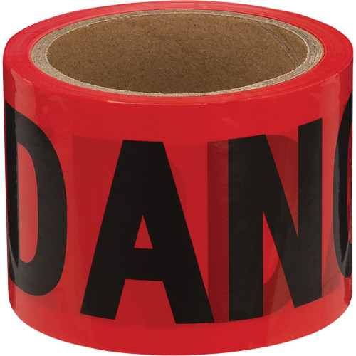 388 Danger Tape, Bilingual, 3" W x 200' L, 1.5 mils, Black on Red St. Lawrence Industrial & Safety Supply