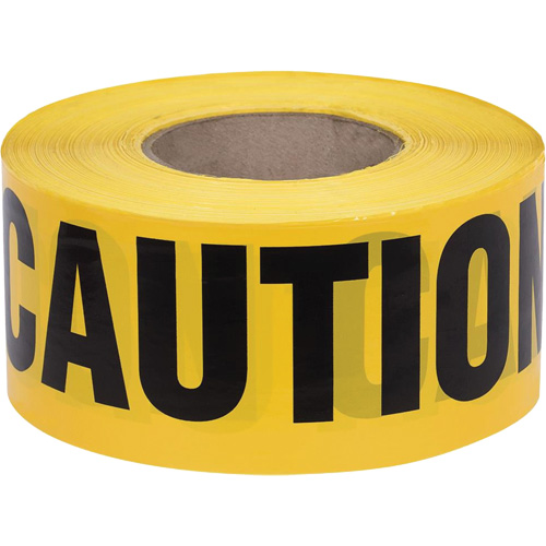 387 Ruban d'avertissement, Anglais, 3" la x 1000' lo, 1,5 mil, Noir sur jaune St. Lawrence Industrial & Safety Supply