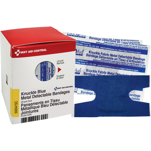 Pansements bleus d&eacute;tectables par d&eacute;tecteurs de m&eacute;taux pour jointures, Jointures, Tissu d&eacute;tectable, St&eacute;rile St. Lawrence Industrial & Safety Supply