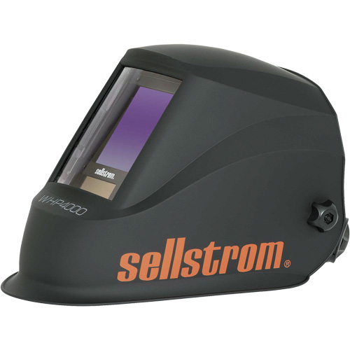 WHP4000 Casque de soudage ADF de la s&eacute;rie Premium avec technologie de lentilles bleues extra larges, 3,94" lo x 3,28" la Champ de vision, Noir/Orange St. Lawrence Industrial & Safety Supply