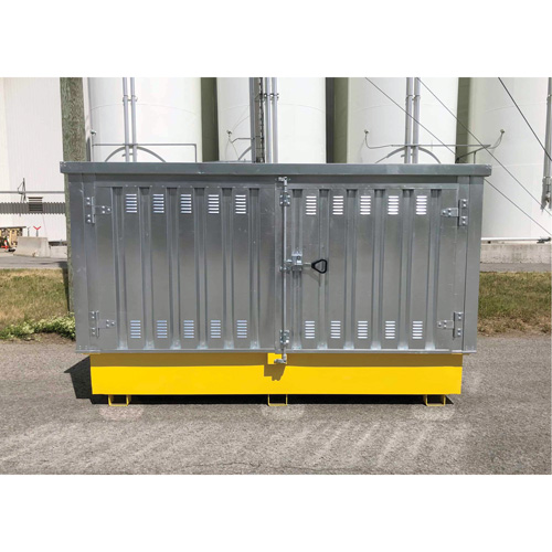 Steel Ultra-Twin IBC Hard Top, 123.4" L x 73.4" W x 66.4" H, 12250 lbs. Load Capacity St. Lawrence Industrial & Safety Supply