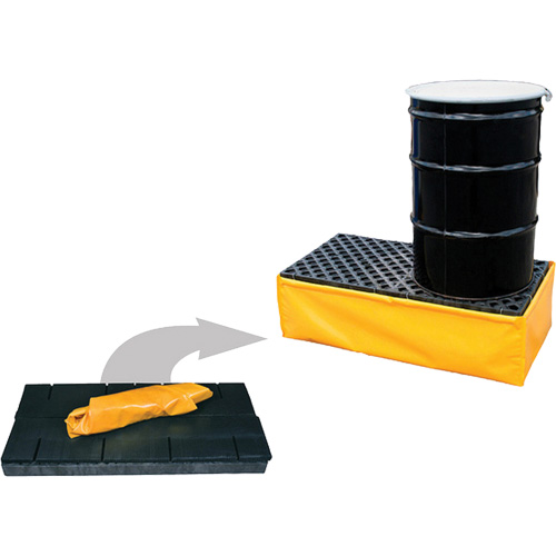 Ultra-Spill Pallet flexible, 2 barils, Capacit&eacute; de d&eacute;versement 66 gal. US, 48" x 24" x 14" St. Lawrence Industrial & Safety Supply