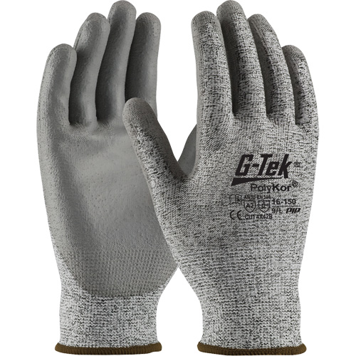 Gants r&eacute;sistants aux coupures G-Tek en tricot sans couture, Taille T-petit, Calibre 13, Rev&ecirc;tement Polyur&eacute;thane, Enveloppe en PolyKor, ASTM ANSI niveau A2/EN 388 niveau B St. Lawrence Industrial & Safety Supply