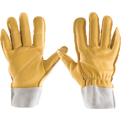 All-Leather Gloves, 7/Small, Grain Leather Palm, Elastic Cuff St. Lawrence Industrial & Safety Supply