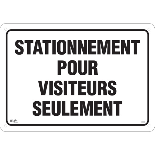 "Stationnement pour visiteurs" Sign, 14" x 20", Aluminum, French St. Lawrence Industrial & Safety Supply