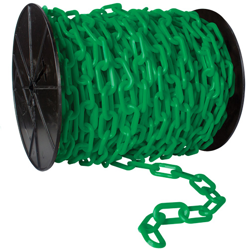Chaîne de s&eacute;curit&eacute; en plastique robuste, Jaune, Maillon de 2", 100' de long St. Lawrence Industrial & Safety Supply