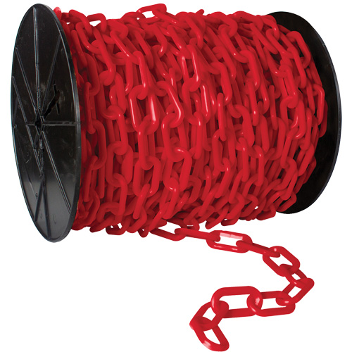 Heavy-Duty Plastic Safety Chain, Black, 2" Link, 100' Length St. Lawrence Industrial & Safety Supply