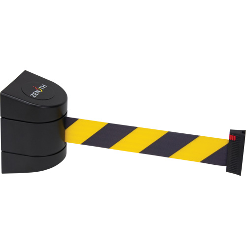 Magnetic Wall Mount Barrier with Magnetic Tape, Plastic, Magnetic Mount, 15', Black and Yellow Tape St. Lawrence Industrial & Safety Supply