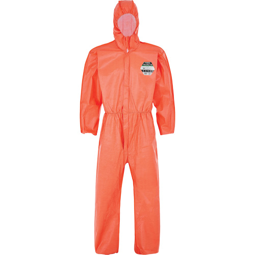 MicroMax&reg; NS Coverall with Elastic Hood, Cuffs, Waist & Ankles, Small, Orange, Microporous St. Lawrence Industrial & Safety Supply