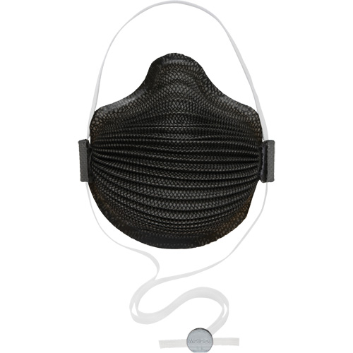 Masques jetables AirWave s&eacute;rie M noirs avec SmartStrap et embout nasal, N95, Certifi&eacute; NIOSH, Moyen/grand St. Lawrence Industrial & Safety Supply