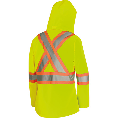 5628W Parka matelass&eacute; de s&eacute;curit&eacute; 300D The Rock, Polyester/Polyur&eacute;thane, Jaune lime haute visibilit&eacute;, T-petit St. Lawrence Industrial & Safety Supply