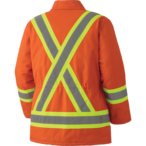 5537A Quilted Duck Safety Parka, High Visibility Orange, Small St. Lawrence Industrial & Safety Supply