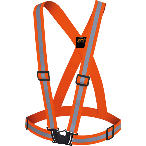 5496 High-Visibility Safety Sash, High Visibility Orange, Silver Reflective Colour, One Size St. Lawrence Industrial & Safety Supply