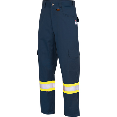7764 FR-Tech&reg; High Visibility 88/12 FR/Arc Rated Safety Cargo Pants, 30, x 32, Navy Blue St. Lawrence Industrial & Safety Supply