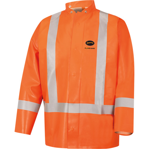 5990J Super Heavy-Duty FR/Arc Resistant Safety Rain Jacket, Small, High Visibility Orange, 11 cal/cm² St. Lawrence Industrial & Safety Supply