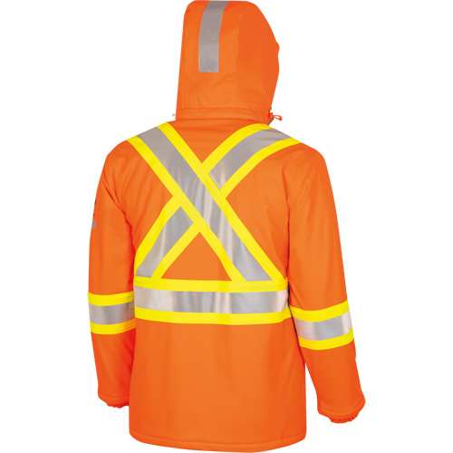 5884 Flash-Gard&reg; FR/Arc-Rated Waterproof Jacket with Hood, Small, High Visibility Orange, 51 cal/cm² St. Lawrence Industrial & Safety Supply